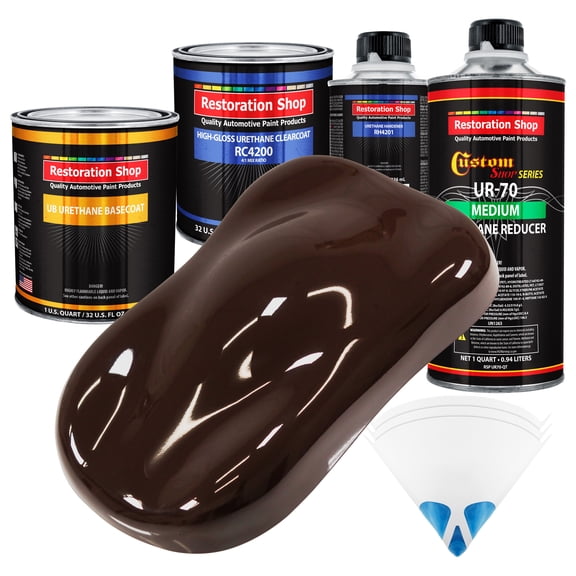 Dark Brown Quart URETHANE BASECOAT CLEARCOAT Car Auto Body Paint Kit