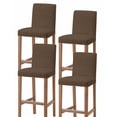 thumbnail image 1 of Dark Brown Rattan Bar Stool Covers Set of 4, Vintage Abstract Wicker Texture Stretch Washable Bar Chair Covers with Backs, Removable Pub Counter Height Chair Cover for Kitchen Dining Room Cafe, 1 of 7