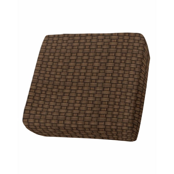 Dark Brown Rattan Couch Cushion Covers Stretch, Washable Sofa Seat Covers Individual Seat Cushion Sofa Slipcovers Vintage Abstract Wicker Texture Couch Cover Furniture Protector S-1PCS