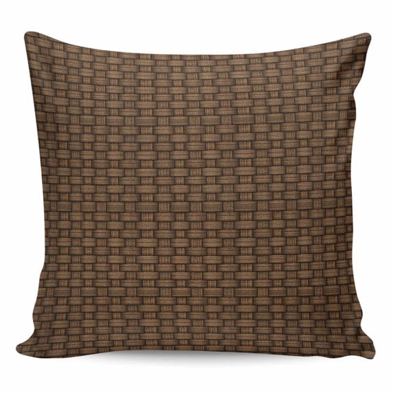 Dark Brown Rattan Pillow Covers 26x26 Inch Decorative Throw Pillow Cover, Vintage Abstract Wicker Texture Sofa Pillowcases Accent Cushion Case Home Decor Bedroom Living Room
