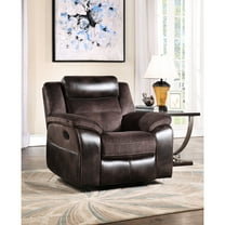 Dark Brown Reclining Seat - Fully Encased Frame With Padding Faux Leather Space Saving Zero Wallhugger Design