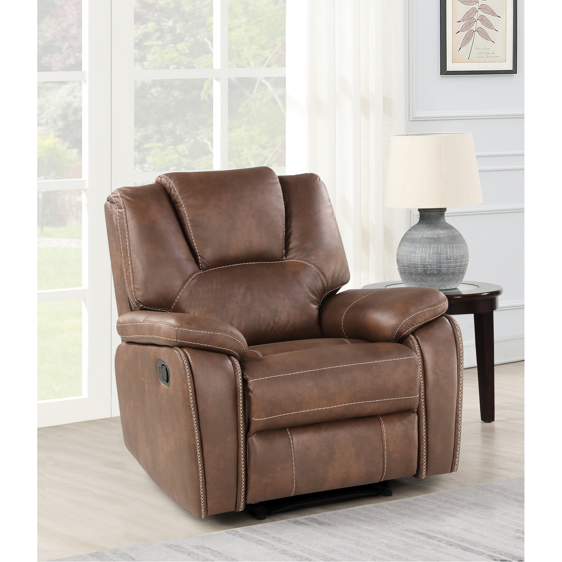 Dark Brown Reclining Seat - Padded Upholstery, Sinuous Spring Back ...