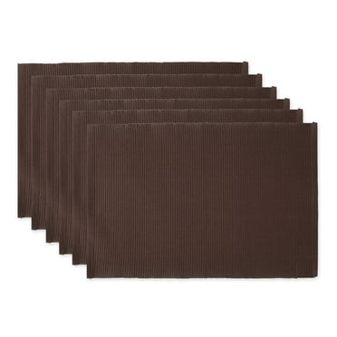 Dark Brown Ribbed Placemat (Set of 6)