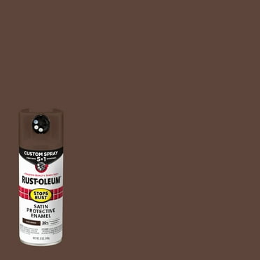 Dark Brown, Rust-Oleum Stops Rust Custom Sprays 5 in 1 Satin Spray Paint- 12 oz, 376873