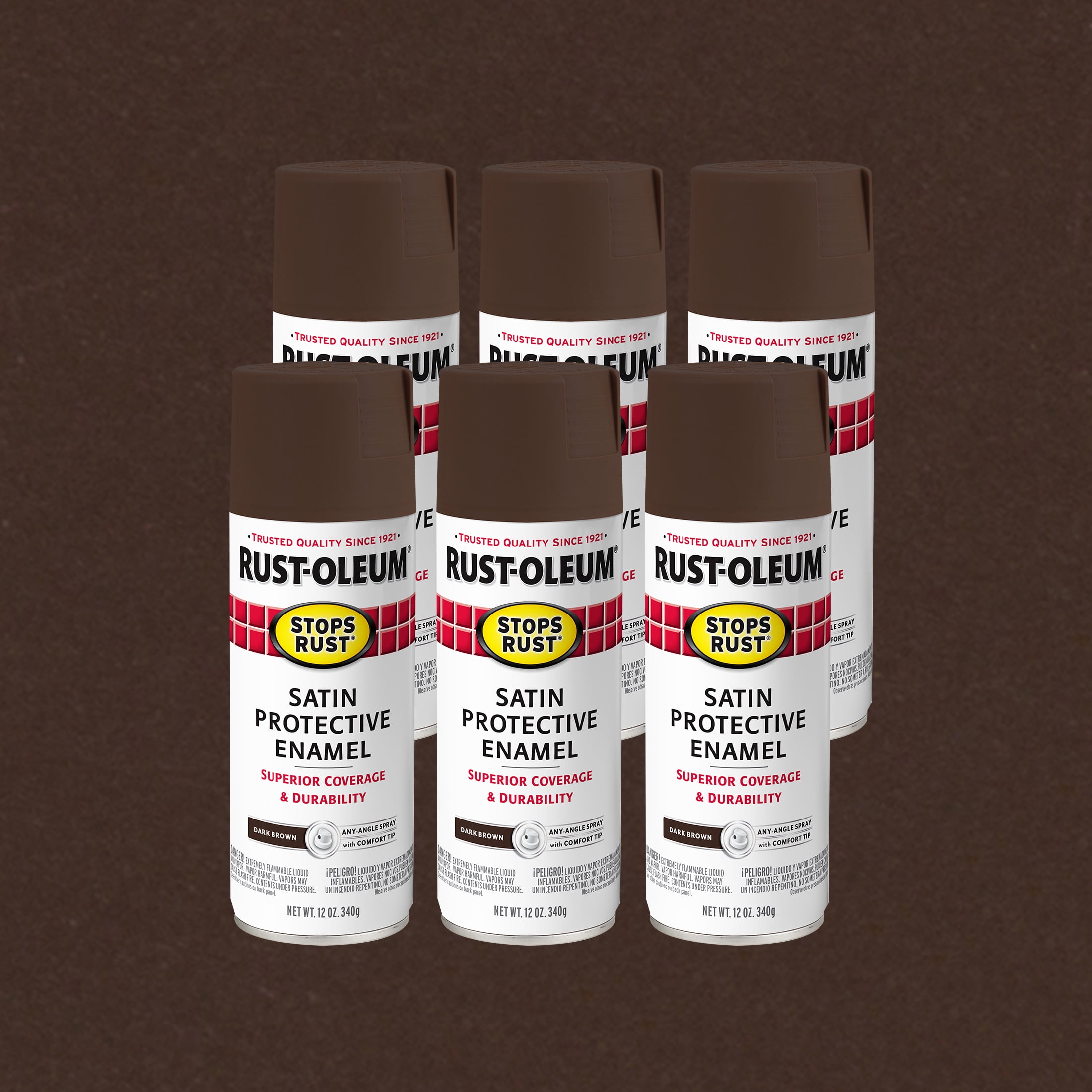 Rust Brown Paint Dark Brown, Rust-Oleum Stops Rust Satin Protective Enamel Spray Paint ...
