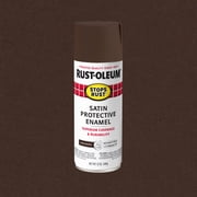 Dark Brown, Rust-Oleum Stops Rust Protective Enamel Satin Spray Paint-241239, 12 oz