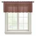 thumbnail image 1 of Dark Brown Sheer Curtains Valances for Windows Vintage Country Monochrome Chocolate Color Chiffon Kitchen Valances for Cafe, Voile Window Treatments Curtains for Living Room Bedroom, 60"x18", 1 of 9