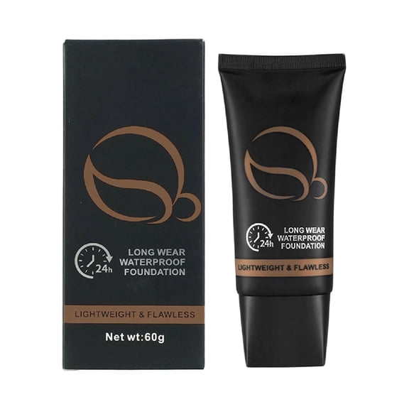 Dark Brown Skin Tone Waterproof Hydrating Foundation, 24 Hours Long Lasting Lightweight Concealer Base for Even & Smooth Complexion