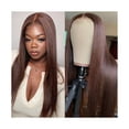 thumbnail image 1 of Dark Brown Straight Lace Front Wigs 13x4 Human Hair Lace Front Wigs for Black Women #4 Chocolate Brown Brazilian Remy Hair Lace Wig with Baby Hair, 1 of 7