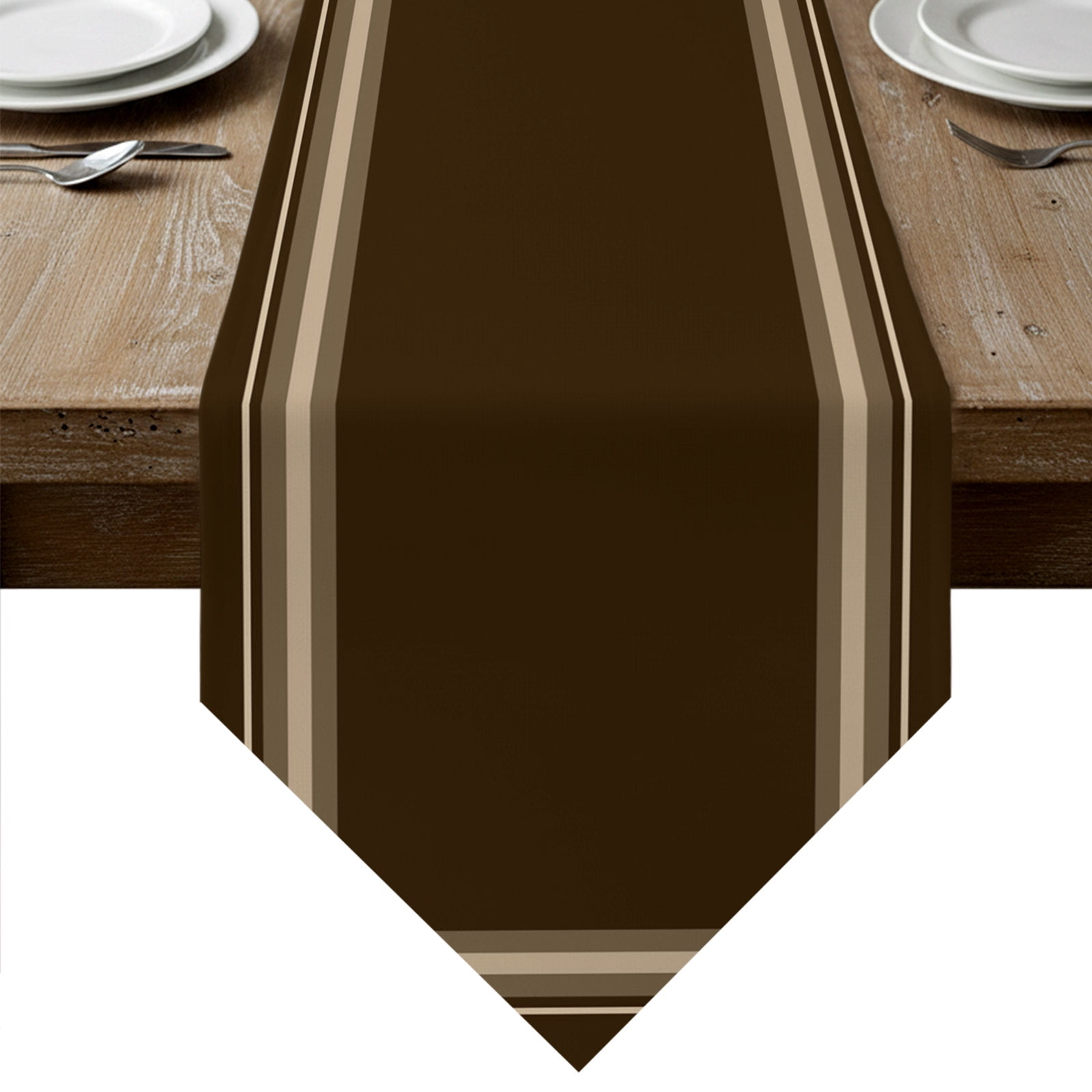 Linken Roo Dark Brown Table Runner Linen Burlap Table Runner 72 Inches Long ...
