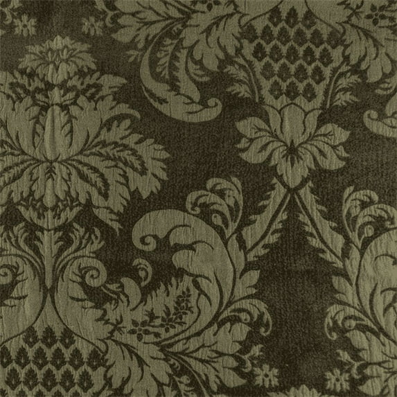 Dark Brown/Taupe Ogee Matelasse Chenille Decorating Fabric, Fabric By the Yard