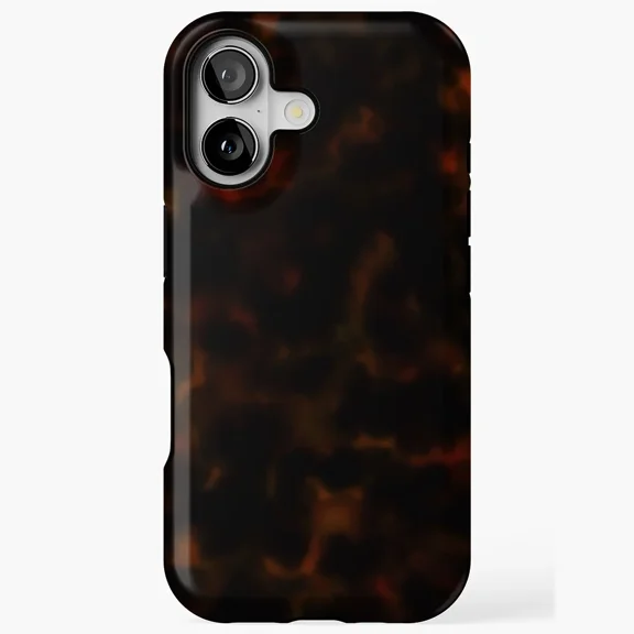 Dark Brown Tortoiseshell Animal Pattern Protective Case for iPhone 11 12 13 14 15 16 17 Pro Max