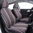 thumbnail image 1 of Dark Brown Turquoise Red Tribal Ethnic Pattern Car Seat Cover 2 Piece Universal Front Seat Cover, 1 of 4