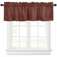thumbnail image 1 of Dark Brown Valances for Windows Farmhouse Kitchen Curtains Valances Rod Pocket Valance Curtains for Kitchen Windows Vintage Country Monochrome Chocolate Color Window Valances for Bathroom 42"x12", 1 of 6