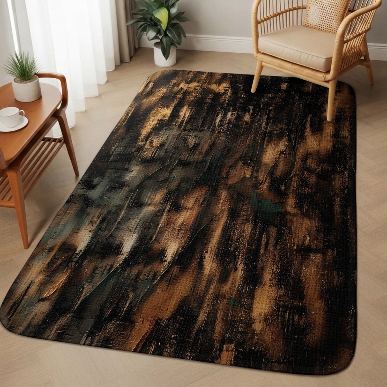 Dark Brown Washable Area Rugs for Living Room Bedroom, Large Non Slip ...