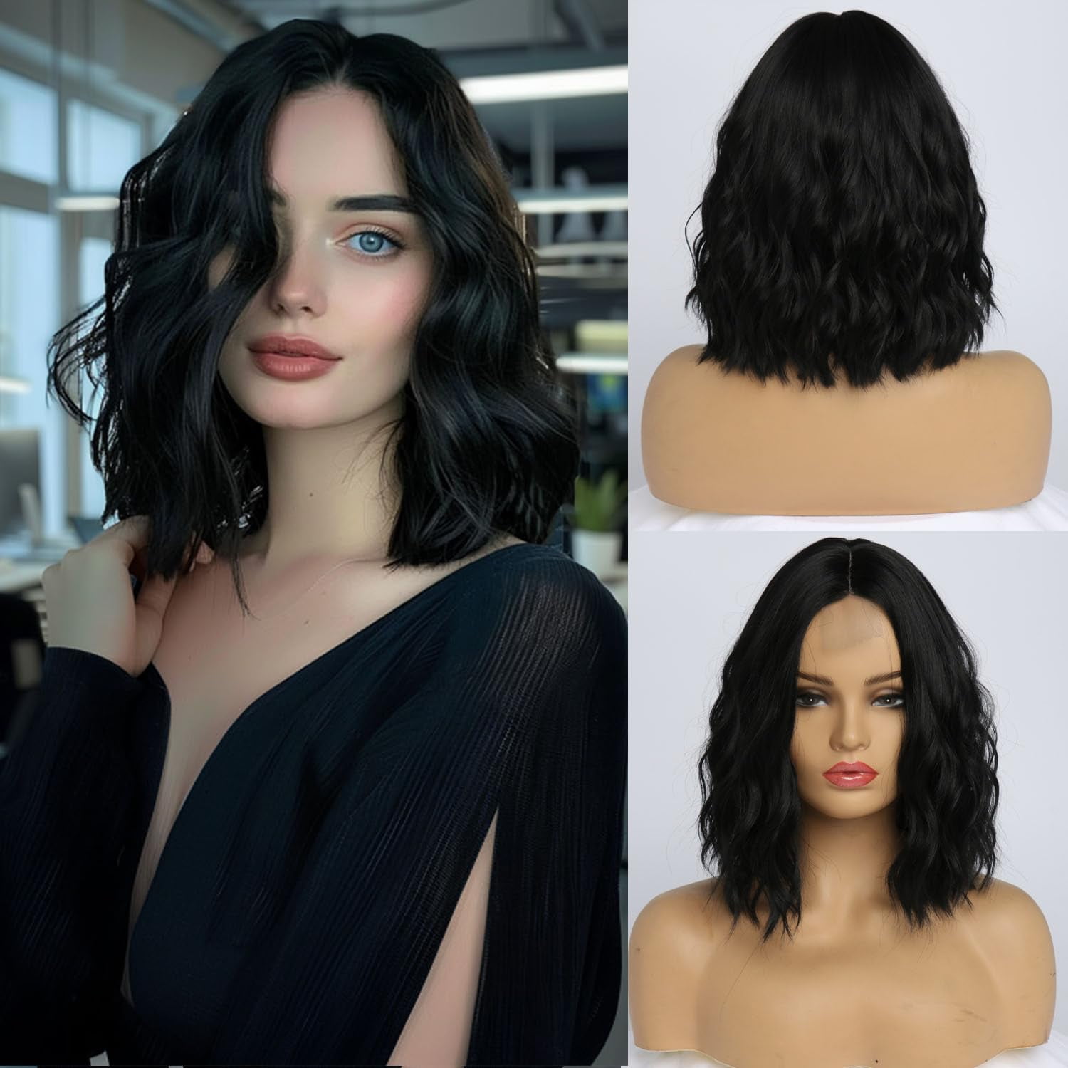 Wavy long bob wig discount