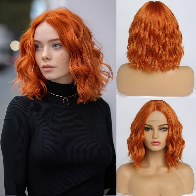 14” middle part bob wig Bob Wigs Human Hair 13x4x1 Lace T Part Straight Blunt Cut  main image 3