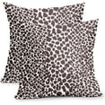 thumbnail image 1 of Dark Brown and White Pillow Covers 18x18 Inch Set of 2 Modern Leopard Print Outdoor Decorative Throw Pillows Animal Spots Rustic Farmhouse Pillowcases Cotton Linen Cushion Covers for Couch Home Decor, 1 of 6