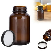 Dark Brown Wide Mouth Glass Bottle with Lightproof Design - Separate Bottling Plastic Bottles,Empty Bottles,Soft Capsule Bottles,Pp Striped Caps