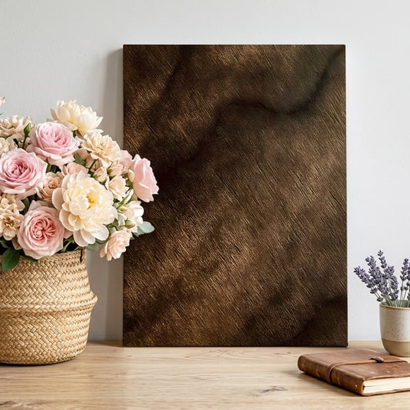 Dark Brown Wood Texture Canvas Wall Art, Vintage Farmhouse Ombre Wood Grain Framed Canvas Wall Decor Picture Print Artwork Decorations for Living Room Office Ready to Hang 32" x 24"