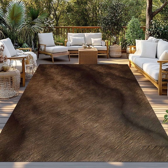 Dark Brown Wood Texture Indoor Outdoor Rugs 6x9 Ft, Vintage Farmhouse Ombre Wood Grain Outdoor Patio Rugs Mat Washable Outside Area Rugs Carpet for Porch Deck RV Camping Pool Balcony Backyard