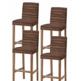 thumbnail image 1 of Dark Brown Wooden Bar Stool Covers Set of 4, Vintage Western Country Wooden Board Stretch Washable Bar Chair Covers with Backs, Removable Pub Counter Height Chair Cover for Kitchen Dining Room Cafe, 1 of 7