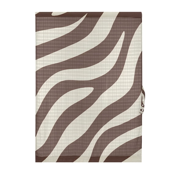 Dark Brown Zebra Pattern Door Curtain Sheer Privacy Light Filtering Window Panel 1 Panel 25x40 Inch