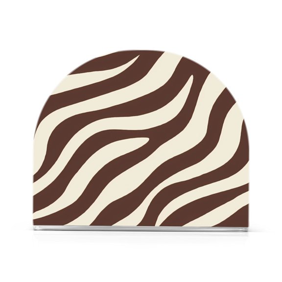 Dark Brown Zebra Pattern Napkin Holder Acrylic Napkin Dispenser Clear Modern Tabletop for Kitchen Counter