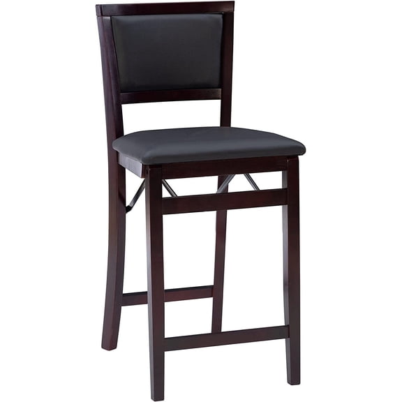 Dark Brown and Espresso Pad Back Folding 24" Counter Stool