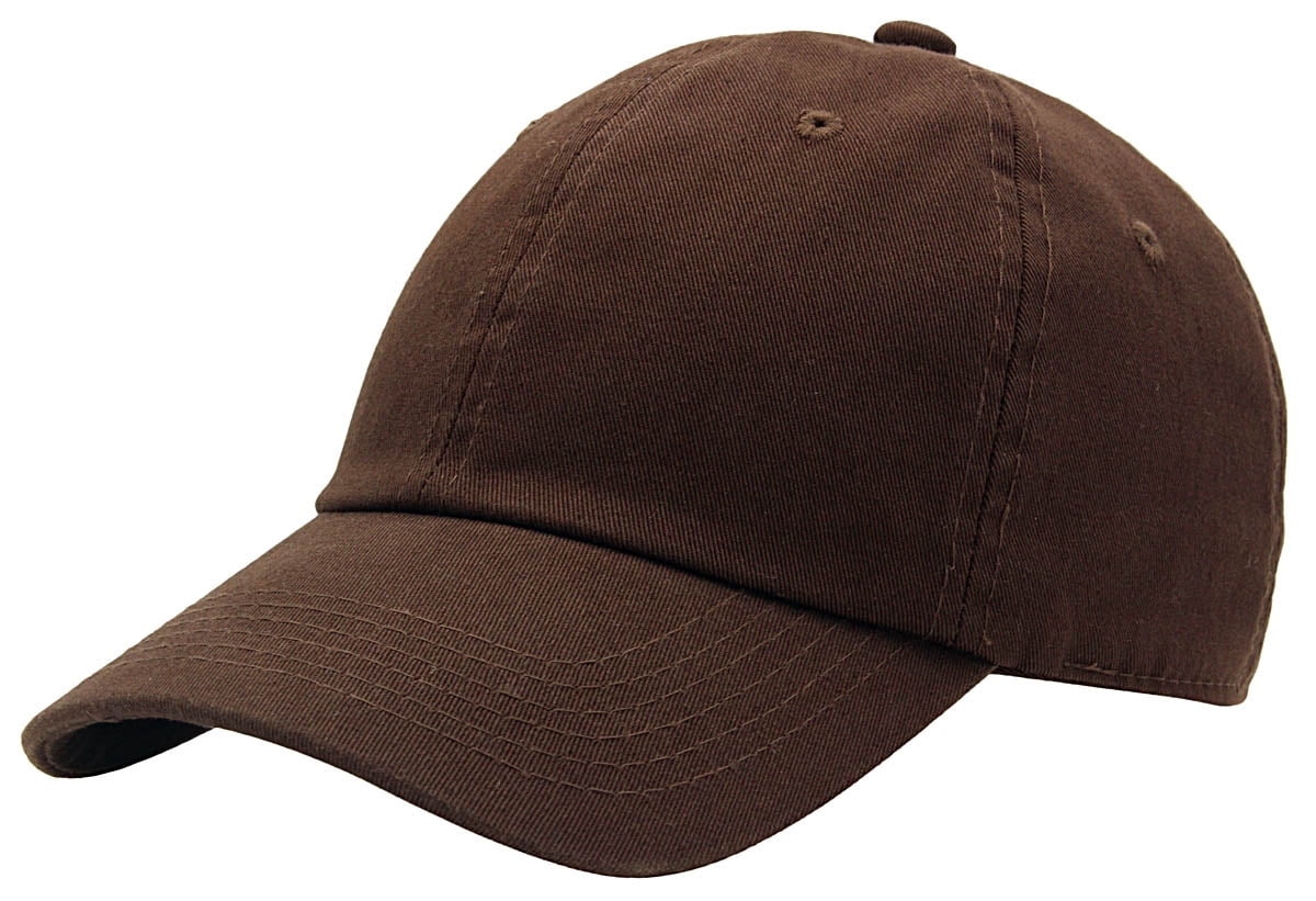 Dark Brown buckle closure unisex casual cotton basic baseball cap