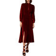 thumbnail image 1 of Dark Burgundy Velvet Long Sleeves Dress Bridesmaid Evening Slit Dress Wedding Guest Dress Formal Dress, 1 of 4