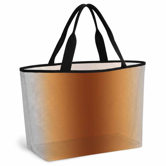 Dark Burnt Orange Grey Ombre Beach Bag for Women,Large Breathable Mesh Beach Tote Bag,Farmhouse Gradient Minimalist Sandproof Lightweight Travel Bags for Vacation Picnic Pool 15.7"x15.7"x9.1"