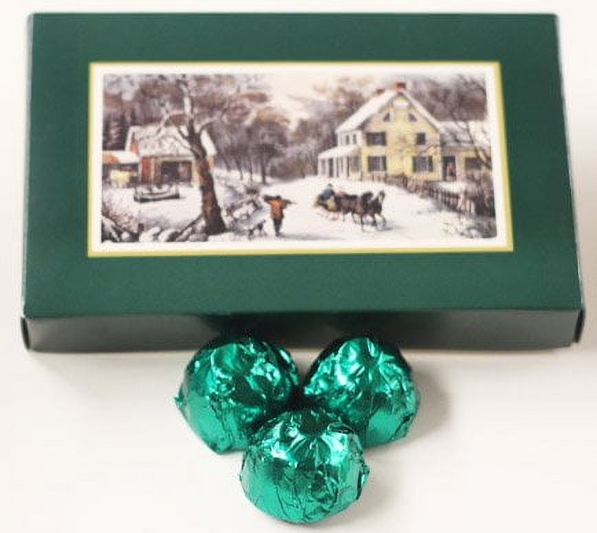 Dark Butter Truffle Cream Filling Candies With Dark Green Foils In A 1