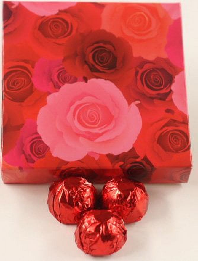 Dark Butter Truffle Cream Filling Candies With Red Foils In A 1 Pound