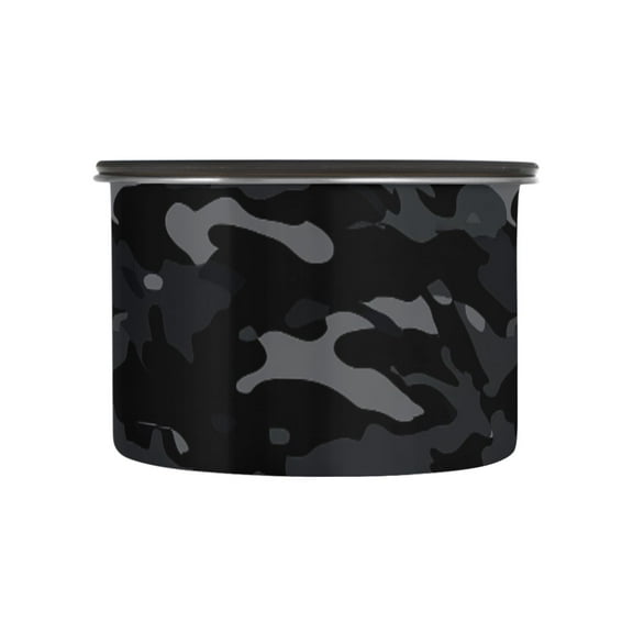 Dark Camo Black Camouflage Airtight Coffee Bean Canister 17oz Food Storage Containers with Lids For Gournd, Tea, Sugar, Flour, Rice, Cereal, Candy Cookie Jar