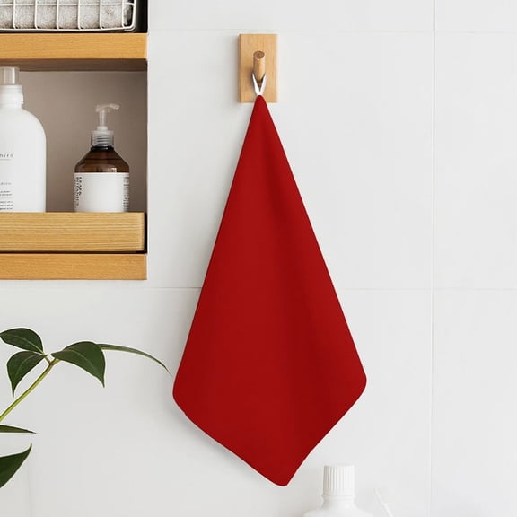 Dark Candy Apple Red Towels for Bathroom, Kitchen, Gym, Towels, Soft, Highly Absorbent, Hanging Towel with Hanging Eyelet