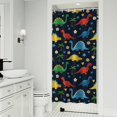 thumbnail image 1 of Dark Cartoon Dinosaurs Flowers Hearts Palm Trees Pattern Shower Curtain 36"x72" ,Bathroom Decorative Shower Curtains Set with 12 Hooks,Modern Waterproof Washable Shower Curtain, 1 of 6