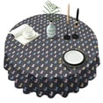 thumbnail image 1 of Dark Cartoon Unicorn Pattern Round Tablecloth 60"x60",Wrinkle Wipeable Table Cloth for Kitchen Dining Room Picnic Patio Party, 1 of 6