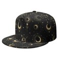 thumbnail image 1 of Dark Celestial Moon Star Flat Bill Hat - Unisex Adjustable Snapback for Streetwear & Hip Hop Fashion, 1 of 5