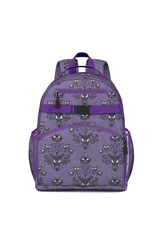Dark Celestial Students Backpack with Gothic Moon, Sunburst, and Starry Night Print, Cosmic Astronomical Art Pattern, Durable and Water-resistant for Students