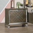 thumbnail image 1 of Dark Champagne 2-Drawer Nightstand for Bedroom - Modern Glam Style, Wooden with Acrylic, 1 of 6