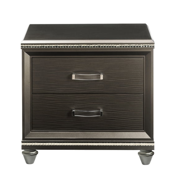 Dark Champagne Color - Two-Drawer Design - Bedroom Setting - Luxurious Look