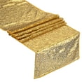 thumbnail image 1 of Dark Champagne Table Runner 108" x 12", Long Shining Sequin Table Runner, 1 of 4