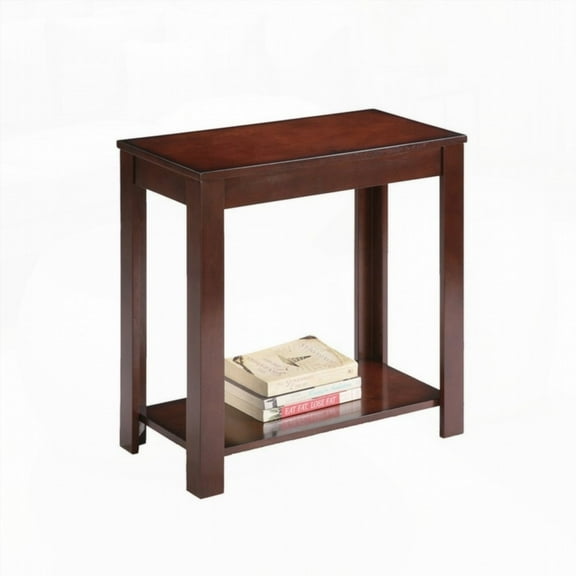 24" Tall Composite Wood Side / End Table, Traditional Dark Cherry Design
