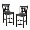 thumbnail image 1 of Dark Cherry Finish Dining Chairs 6pc Set Counter Height Design Upholstered Seat Traditional Design Dining Furniture, 1 of 6
