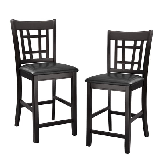 Dark Cherry Finish Dining Chairs 6pc Set Counter Height Design Upholstered Seat Traditional Design Dining Furniture