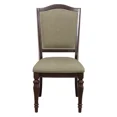 thumbnail image 1 of Dark Cherry Finish Dining Chairs Set of 2 Fabric Upholstery Traditional Dining Furniture, 1 of 3