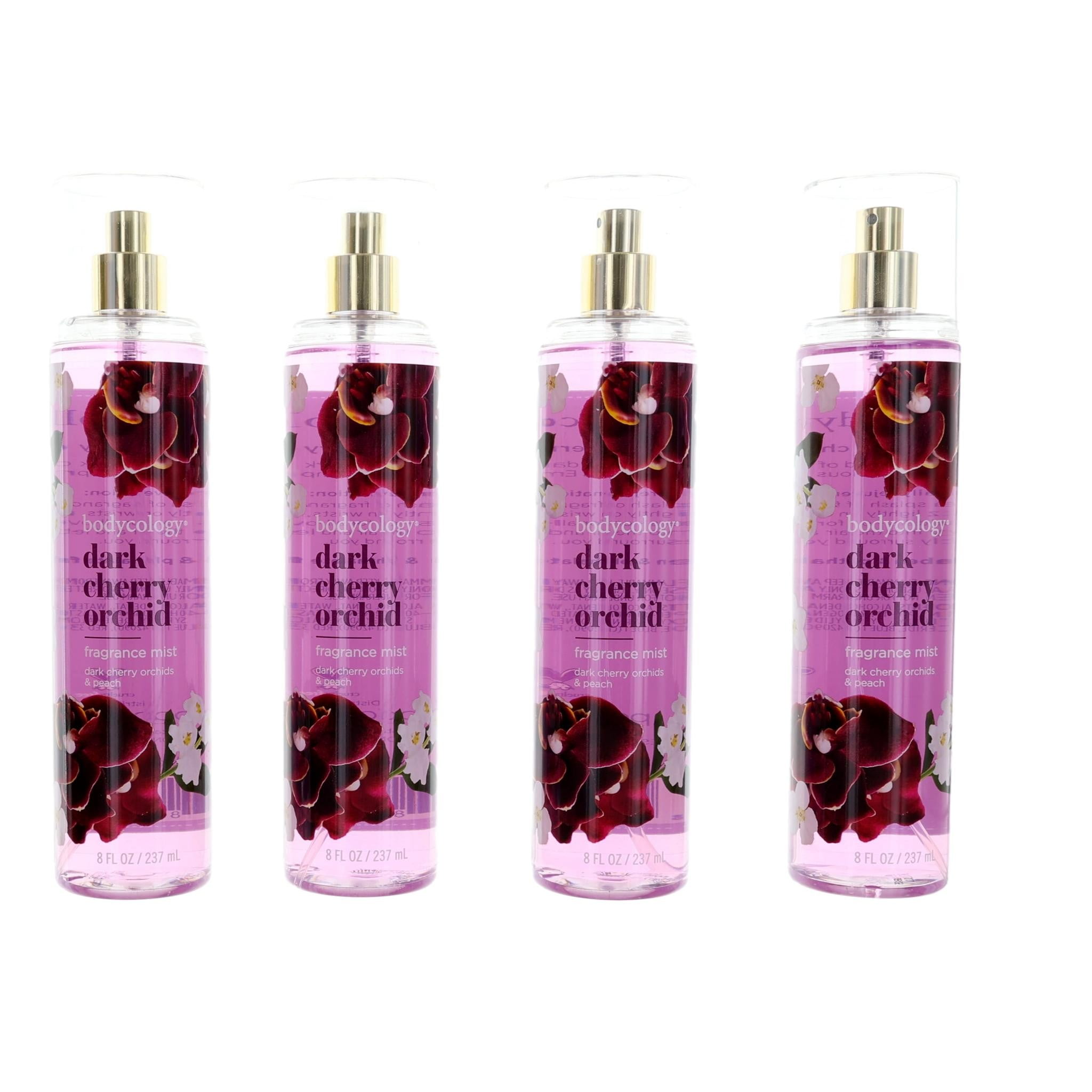 Bodycology Dark Cherry Orchid, Women's Fragrance Mist, 4 Pack 8 oz
