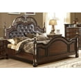 thumbnail image 1 of Dark Cherry Upholstered Poster King Size Bed Traditional McFerran B9504, 1 of 3