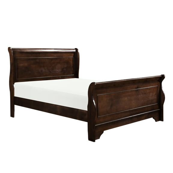 Dark Cherry Wood Full Bedroom Bed For Classic Interior Design Frame With Finish And Headboard Rails